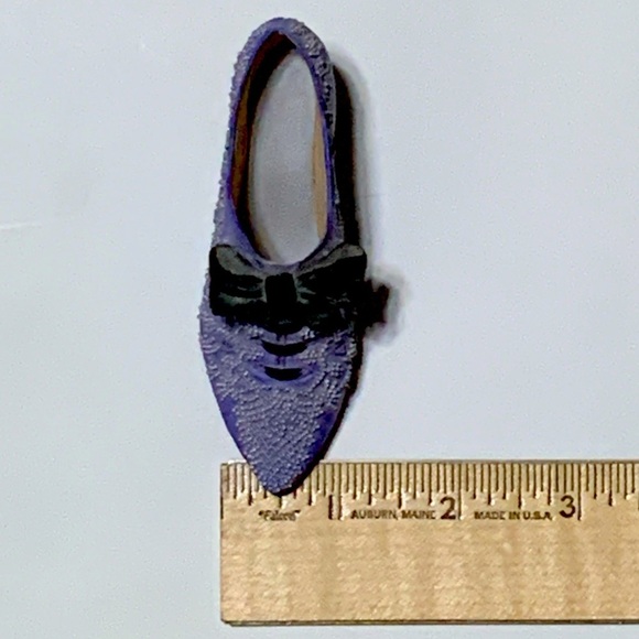 Just The Right Shoe French Velvet Victorian Vintage Mini High Heel Retired 2001 - Picture 3 of 16